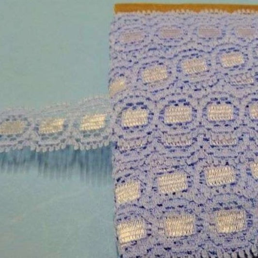 20 metre of blue lace looks ribbon through design 20mm wide clearance
