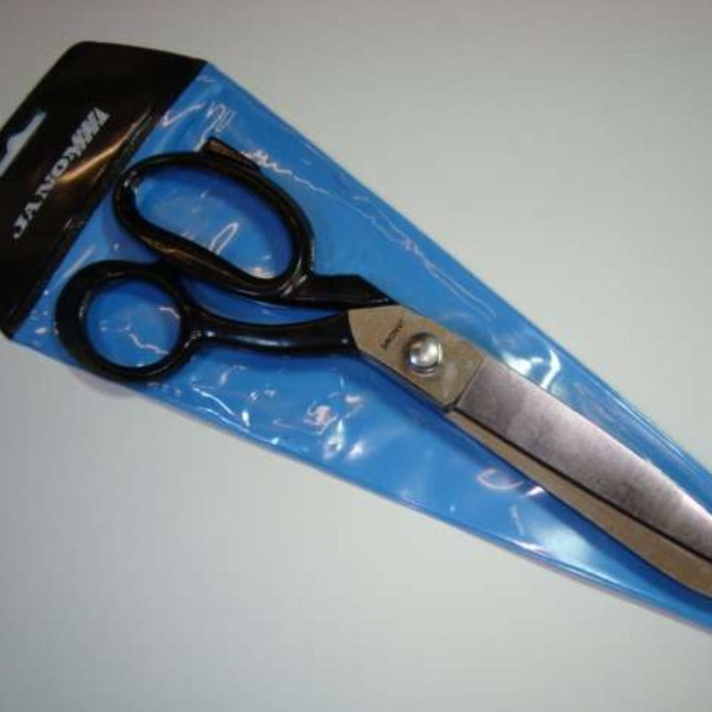 Tailors shears / scissors black metal handle Janome brand size 25cm / 10 inch