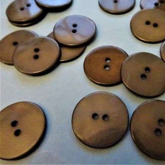 50 Grey 2 hole flat shiny buttons size 22mm clearance
