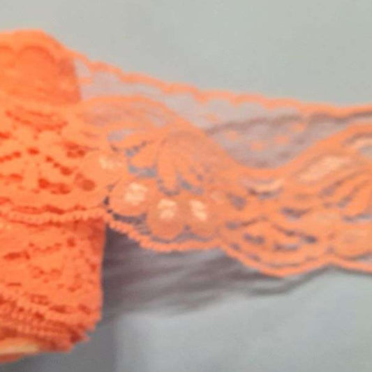 20 metre of flower design mid pink lace 50mm wide clearance