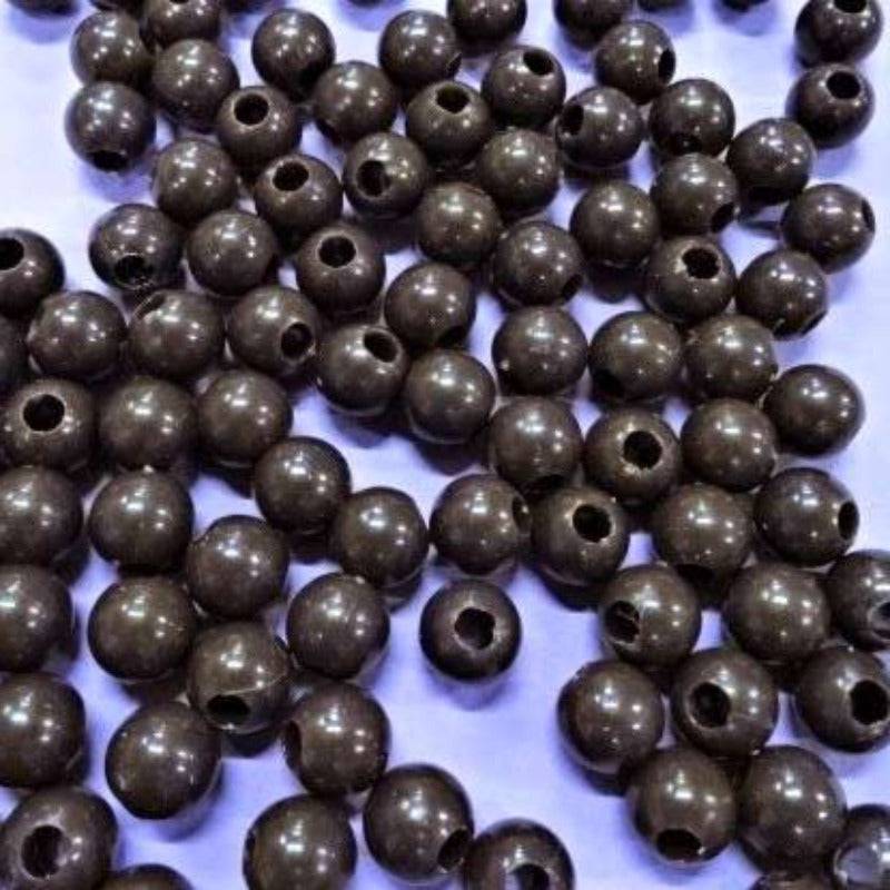 100 Dark Brown plastic beads size 11mm hole 3mm clearance