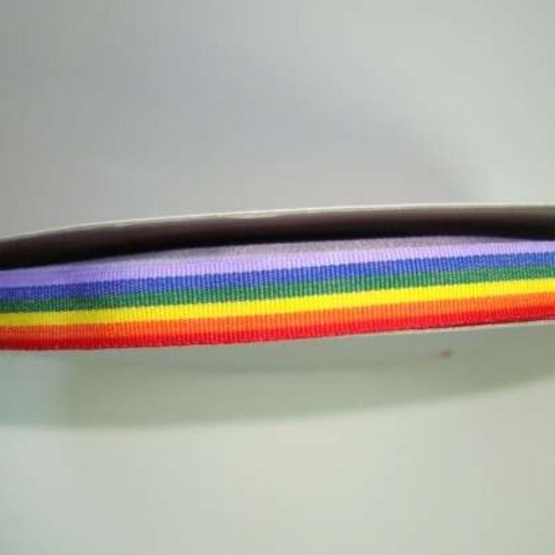 50 metres of bright striped rainbow ribbon / Gay Pride choice of width