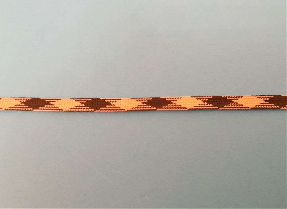 20 metres approximately of mini tartan type braid brown and ivory size 5mm clearance