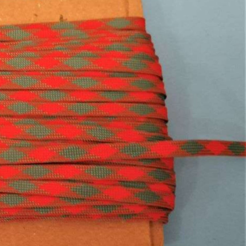20 metres of mini tartan type braid red and emerald green size 5mm clearance