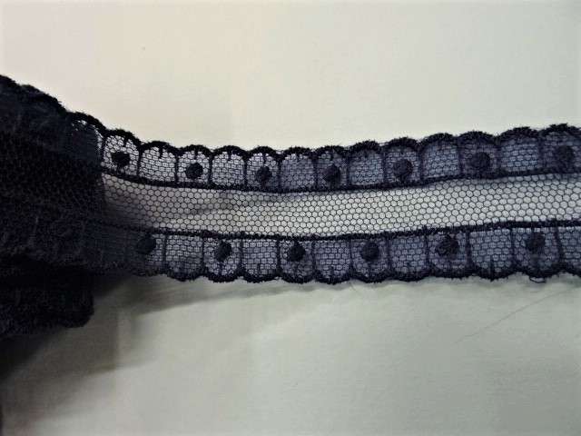 8.5 metres approximately of navy lace 25mm wide clearance loose in a bag