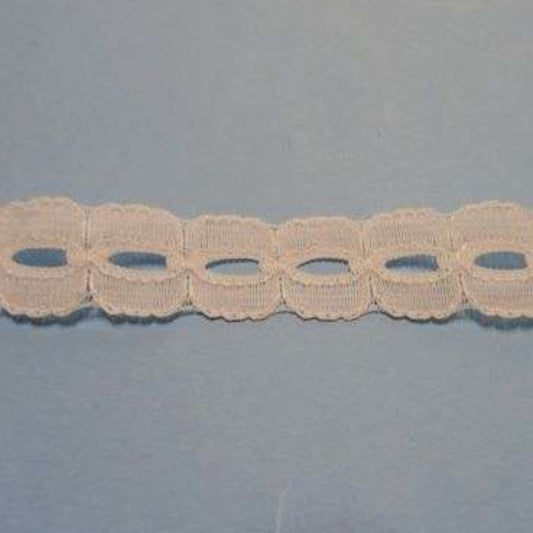 20 metre pale very pale blue lace like slotted holes knitting in lace 19mm wide clearance