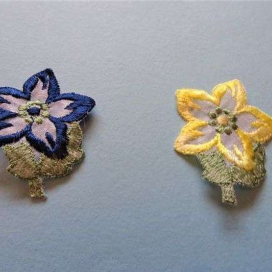 20 lace flower iron on motifs choice of colour size 60mm x 50mm clearance