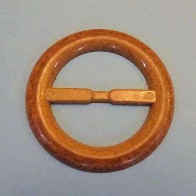 10 round brown wooden look buckles 60mm clearance