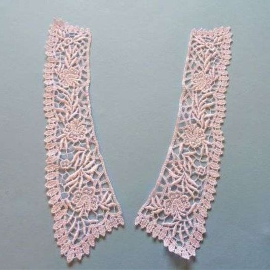5 pairs of white lace guipure type collars 30cm x 7cm each side clearance