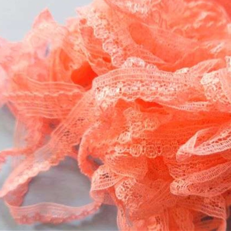 20 metres of thin bright pink lace 9mm wide clearance