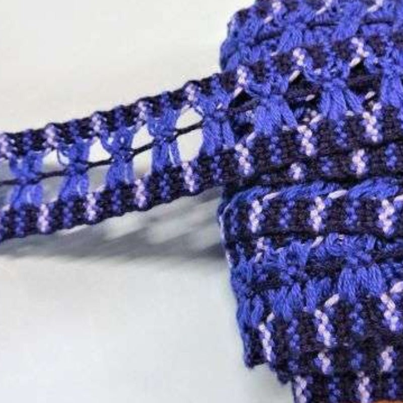 20 metres of cotton type lace royal blue / navy / light blue with straight edges 30mm wide clearance