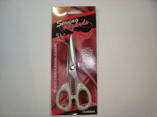 5.5 inch Sewing Wizards Craft and Sewing Scissors Janome Sewing Wizards Range Scissors cream coloured handles