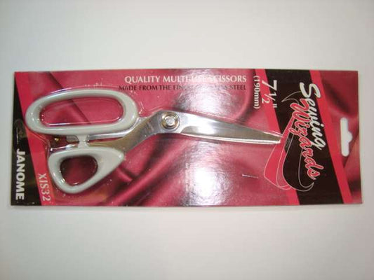 7.5 inch Sewing Wizards Multi use Sewing Craft Scissors Janome cream coloured handles