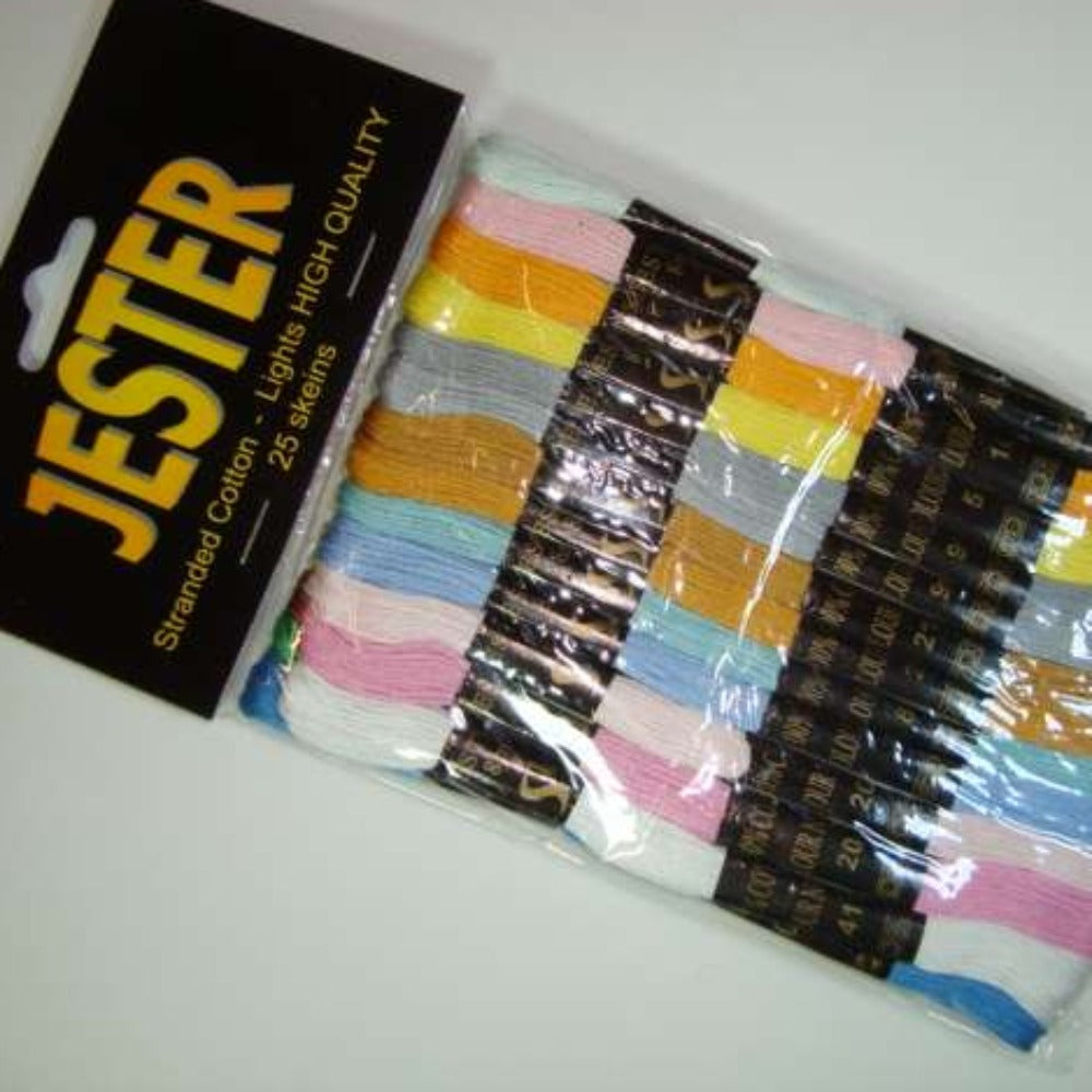 Jester embroidery thread pack of 25 skeins ASSORTED colours