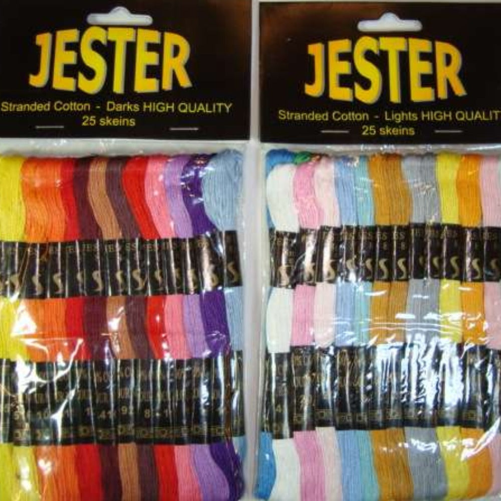 Jester embroidery thread pack of 25 skeins ASSORTED colours