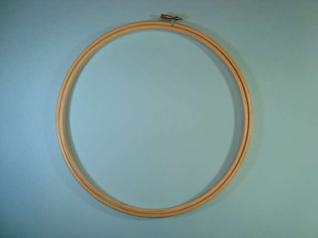 Embroidery hoop wooden with metal gold colour screw and silver colour fitting