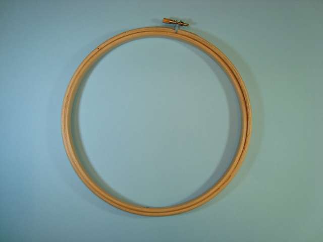 Embroidery hoop wooden with metal gold colour screw and silver colour fitting
