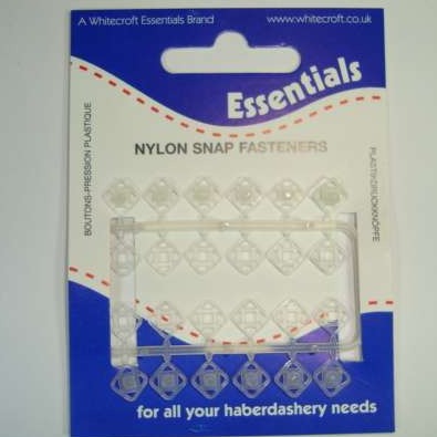 10 cards of see through nylon snap fasteners / press studs 12 sets per card