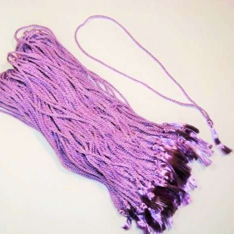 500 cords lilac with mini tassels 23cm long and 2mm wide clearance
