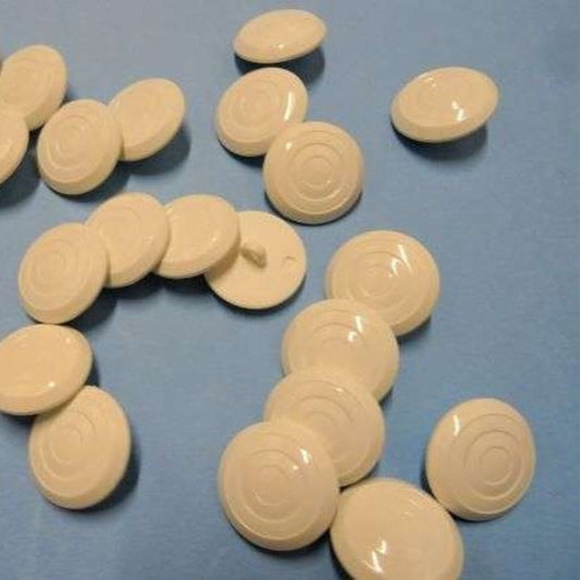 25 ivory shank buttons with circles design 27mm clearance