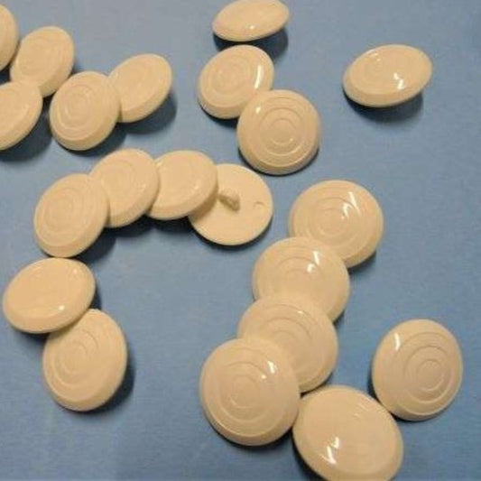 25 ivory shank buttons with circles design 22mm clearance