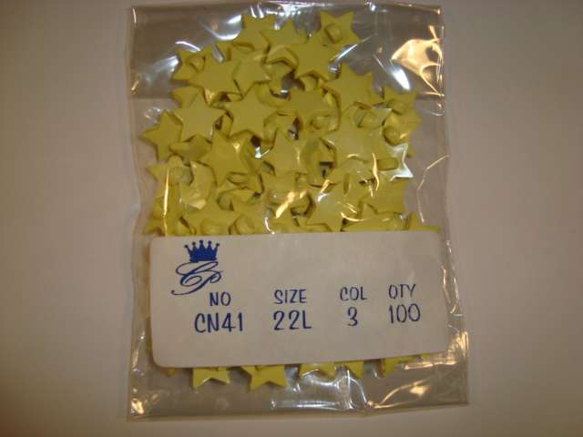100 STAR shape buttons size 14mm