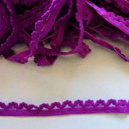 20 metres of purple elastic with fancy edge 11mm wide clearance