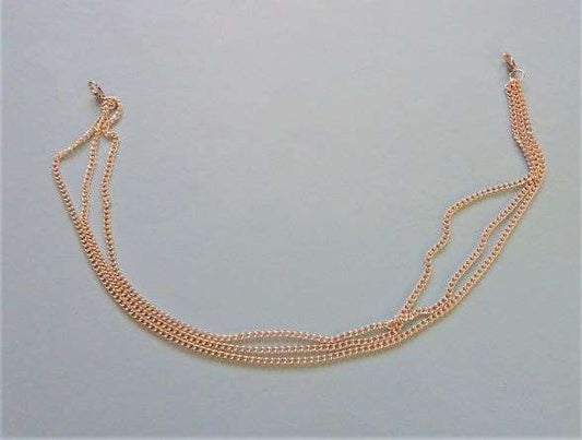 5 silver colour trim with three chains with two fasteners 47cm long clearance