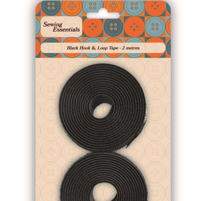 2 cards of hook and loop tape sew on with 2 metres on each 25mm wide [ one white and one black ]