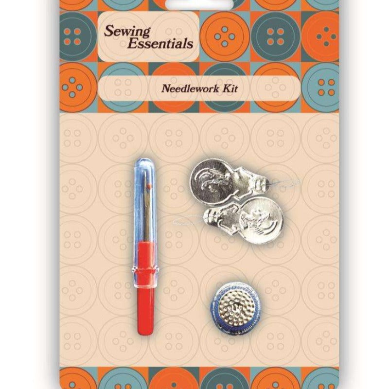 Needle Work Kit with a small seam ripper, thimble and 2 needle threaders