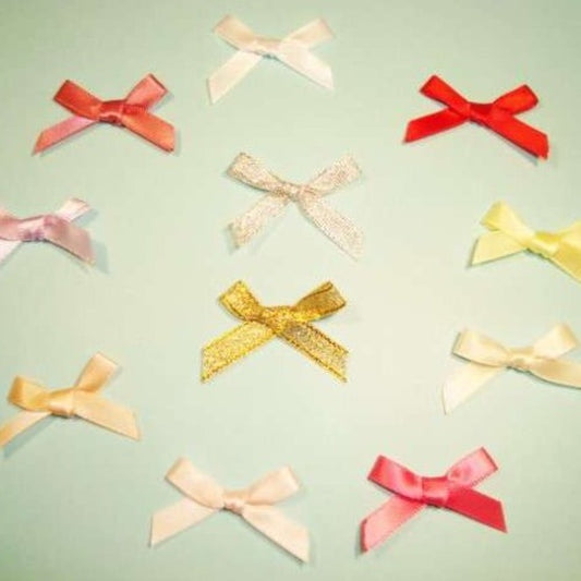 100 satin ribbon bows made with 7mm ribbon choice of colour