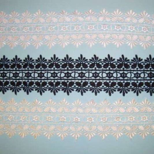 27.4 metres of Wide white guipure lace 80mm wide