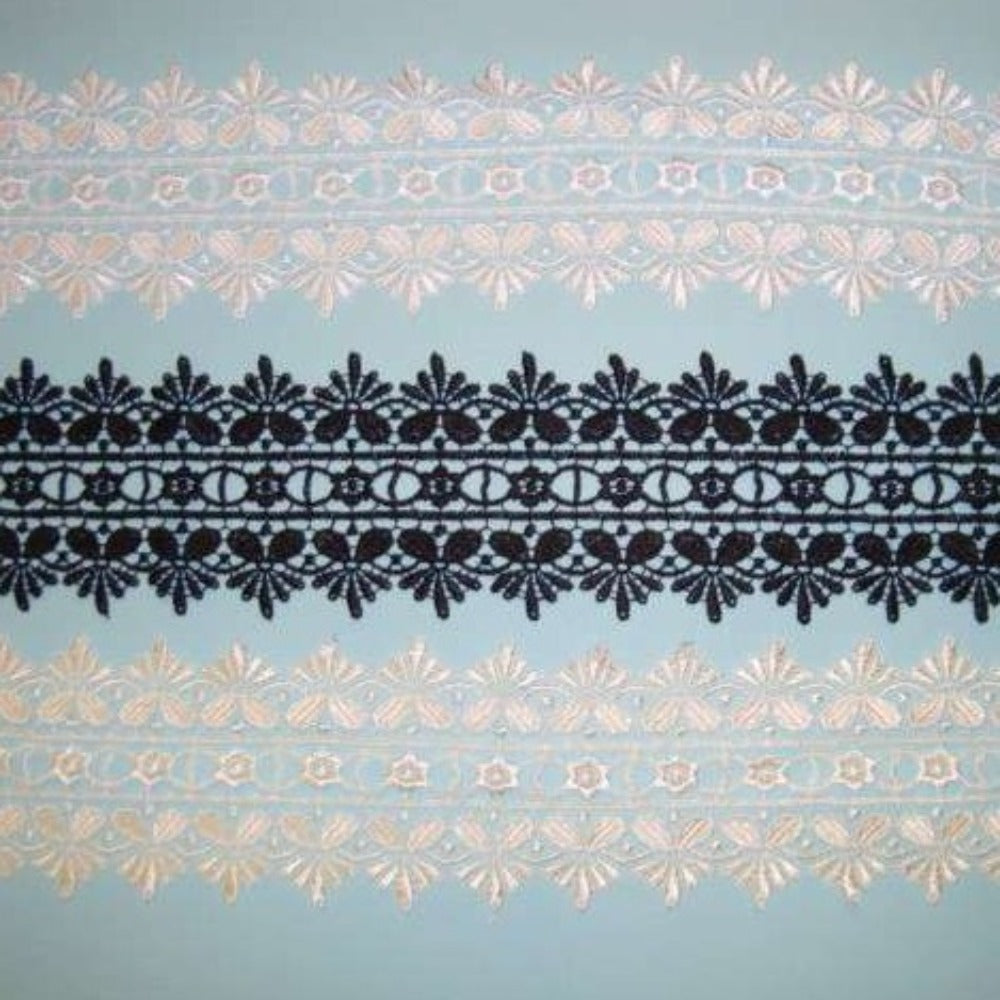 27.4 metres of Wide guipure lace 80mm wide choice of colour