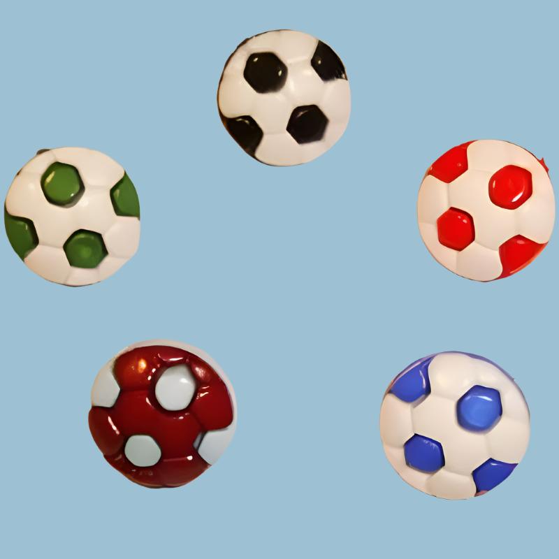 100 football shape buttons size 15mm choice of colour