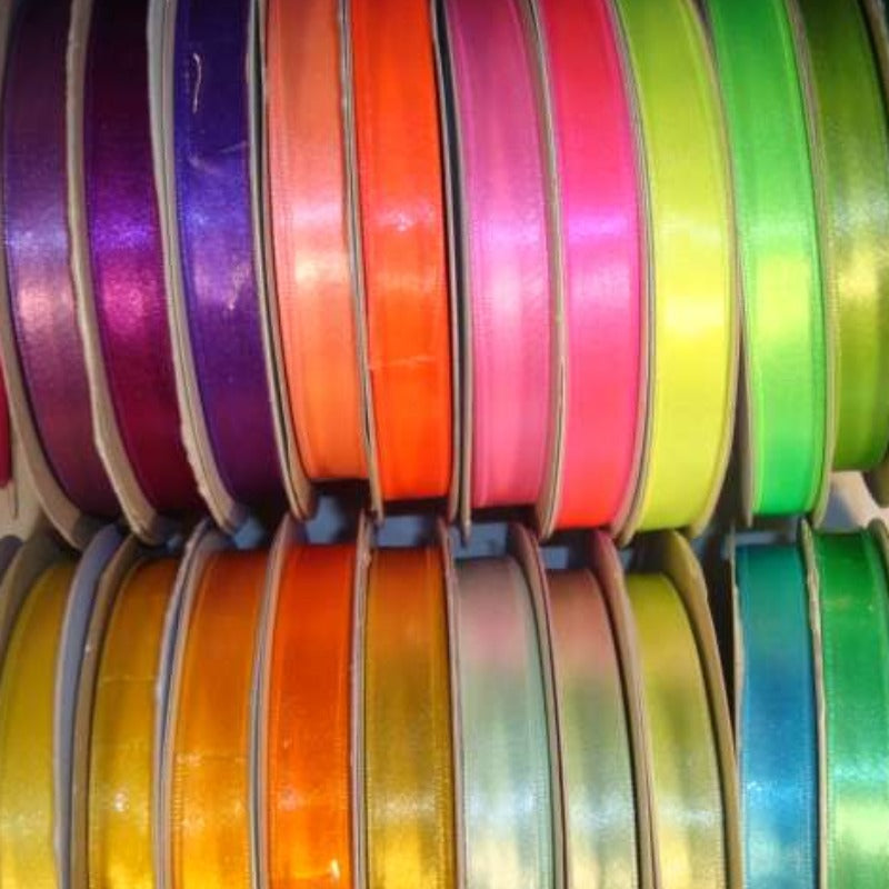 50 metres of single satin ribbon 12mm wide choice of colour list 2 clearance