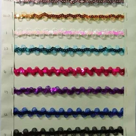 25 metres of 15mm sequin braid with see through sparkle ribbon clearance