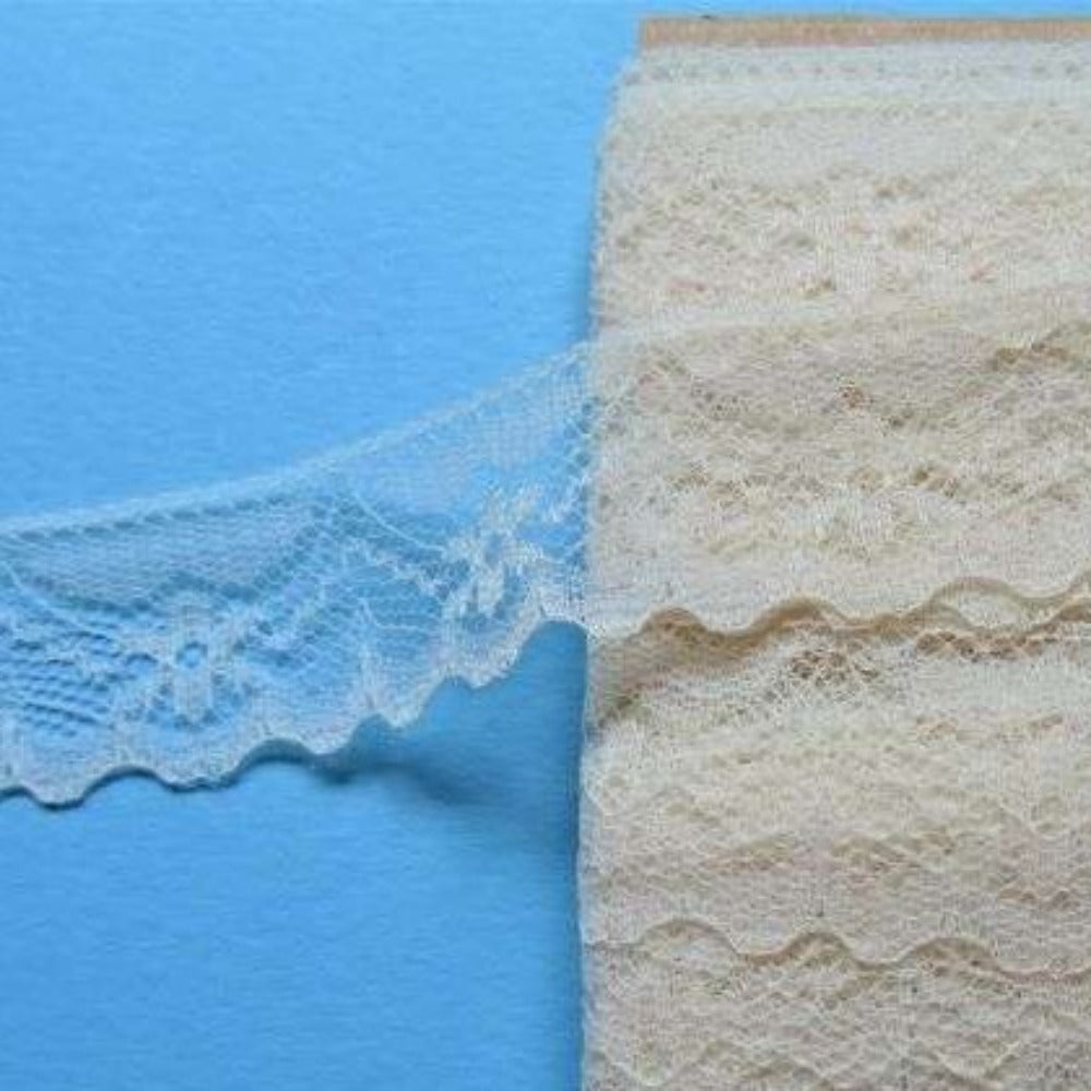 20 metres of ivory floral lace 28mm wide clearance