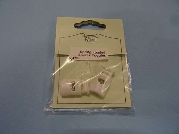 10 cards of white spring toggles 2 on each card  23mm x 15mm clearance Williams brand