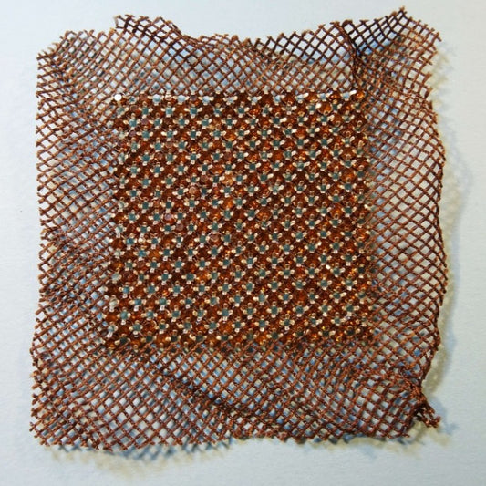 10 square brown net motif with brown diamante type stones fixed with metal 10cm clearance