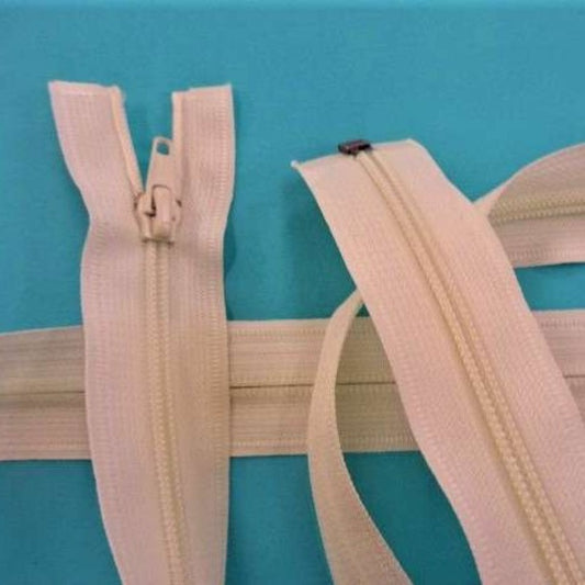 EXTRA LONG raw white nylon open end zips choice of size clearance