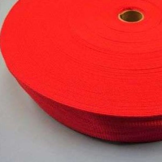 50 metres of RED polypropylene webbing 50mm wide