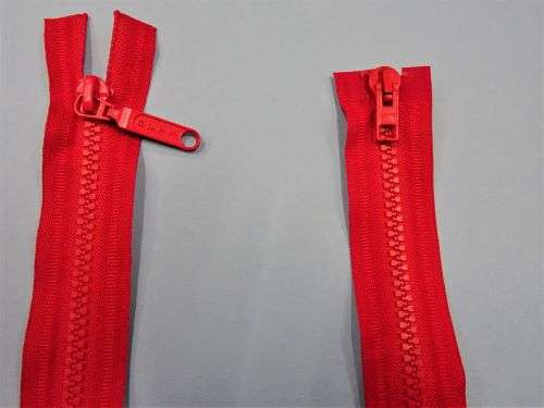 DOUBLE ENDED Red nylon teeth open end chunky zip 105cm / 41 inch clearance